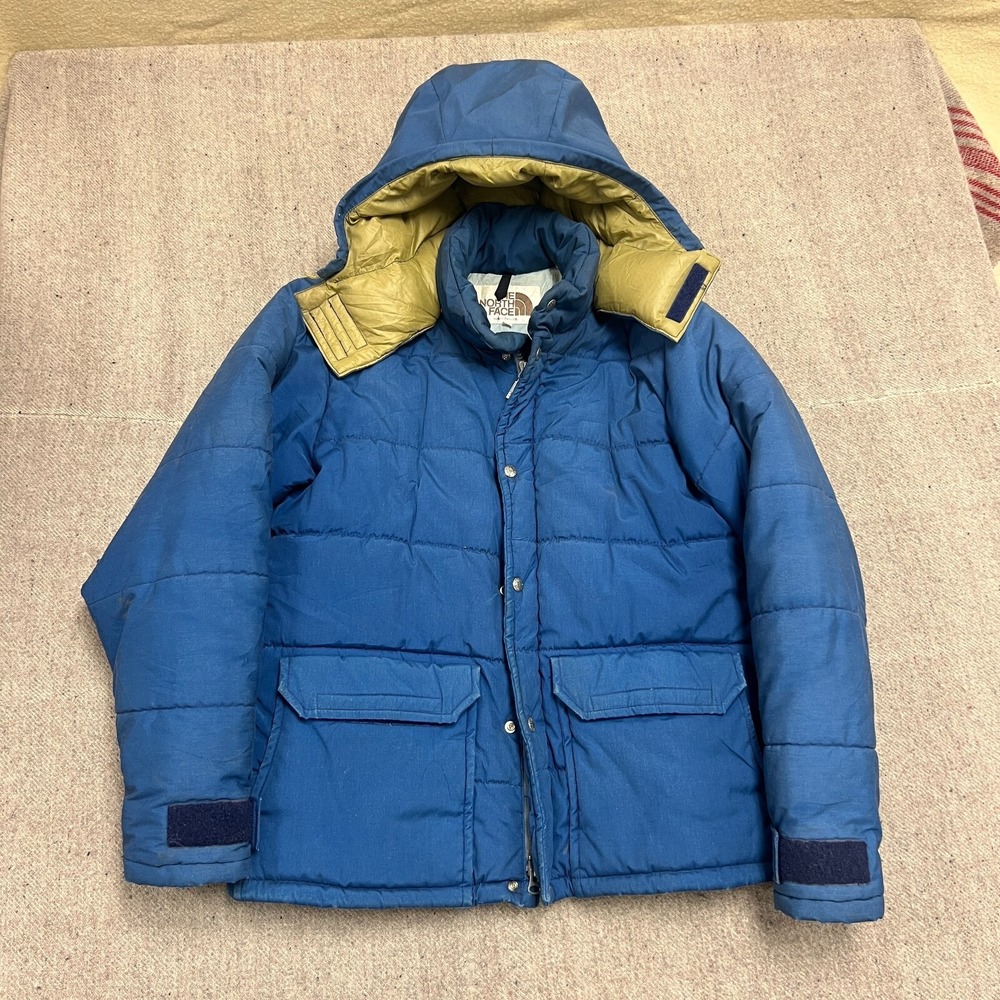 Vintage The North Face Jacket Mens Medium Blue 1970s Puffer Brown Tag